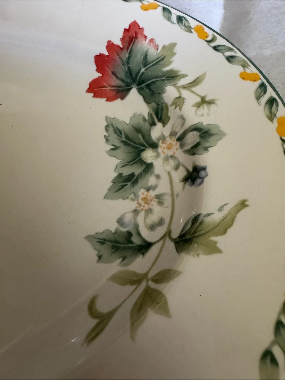Avon Julie Pople Country Fruit Ceramic Serving Bowl & Oval Platter